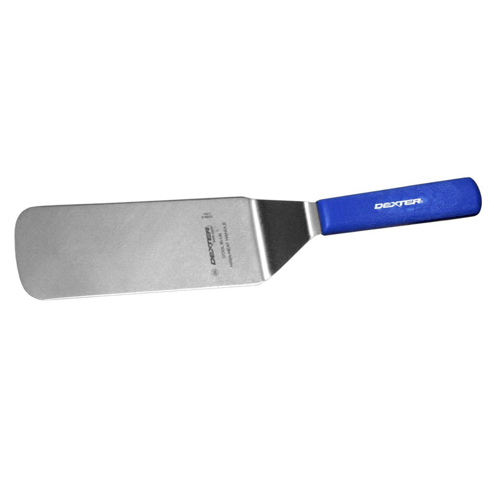 Dexter Russell S286-8H-PCP SANI-SAFE® 8"x3" Grill Turner w/ Polypropylene Blue Handle, Stainless Steel