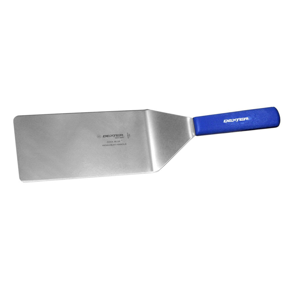 Dexter Russell S289-8H-PCP SANI-SAFE® 8"x4" Steak Turner w/ Polypropylene Blue Handle, Stainless Steel