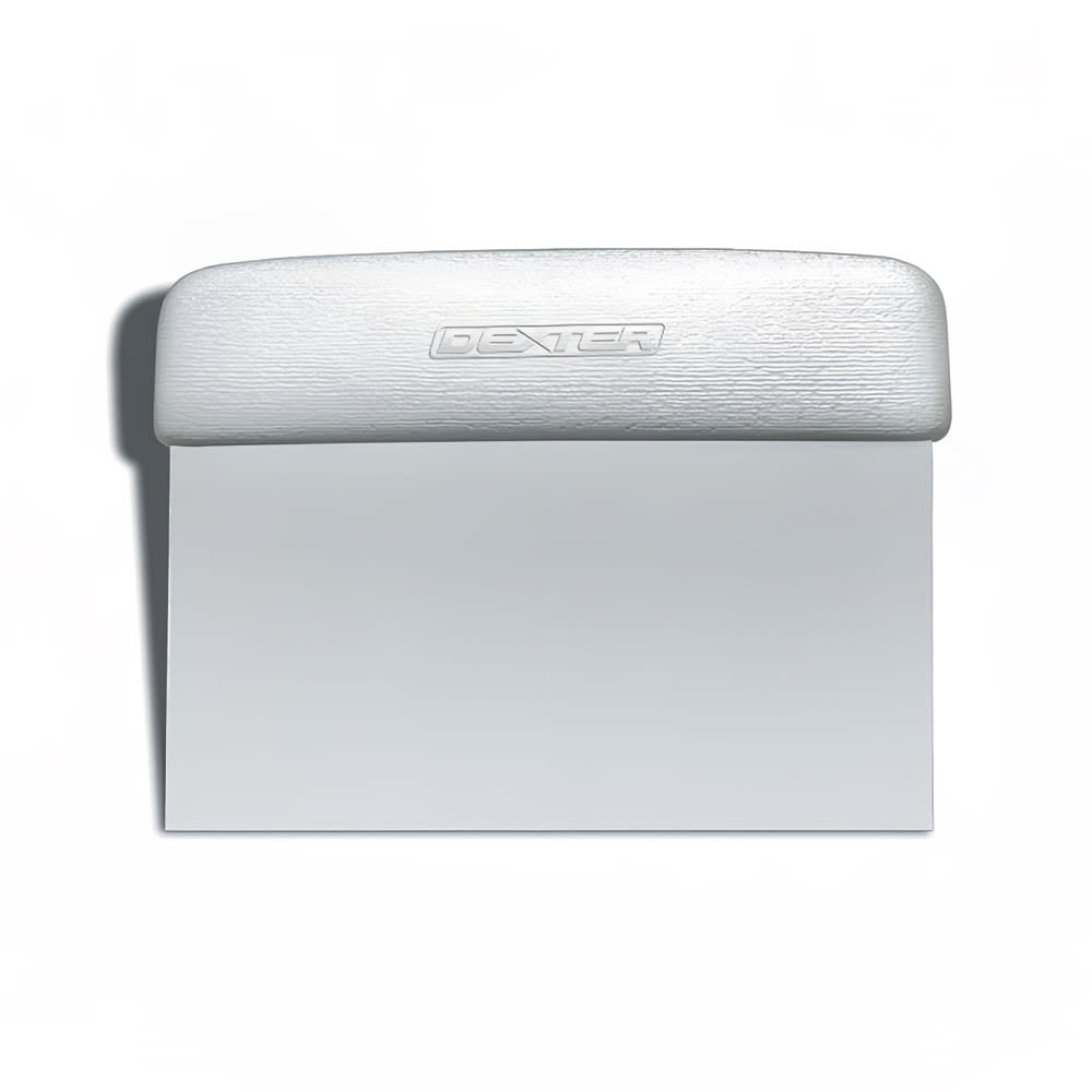 Dexter Russell 19783 SANI-SAFE® Dough Cutter/Scraper w/ White Plastic Handle - 6" x 3", Stainless Steel