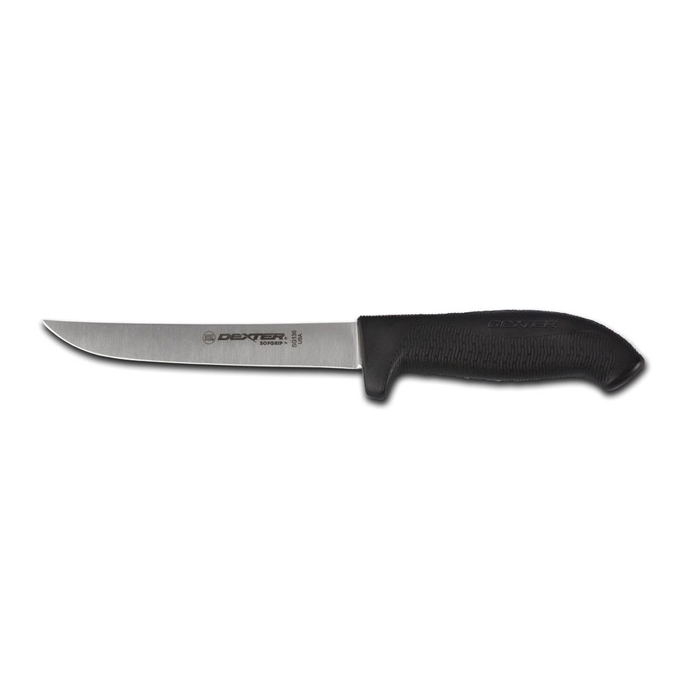 Dexter Russell SG136B-PCP 6" Boning Knife w/ Soft Black Rubber Handle, Carbon Steel