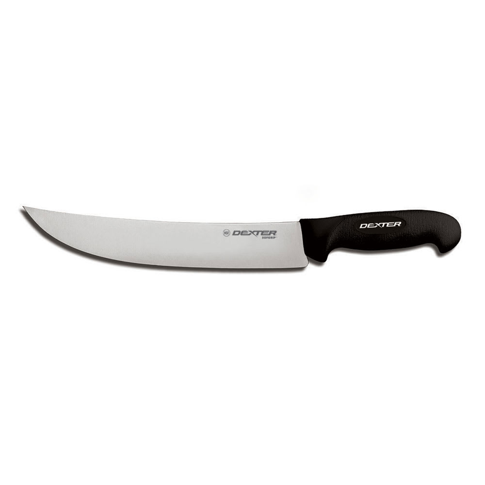 Dexter Russell SG132-10B-PCP 10" Cimeter Steak Knife w/ Soft Black Rubber Handle, Carbon Steel