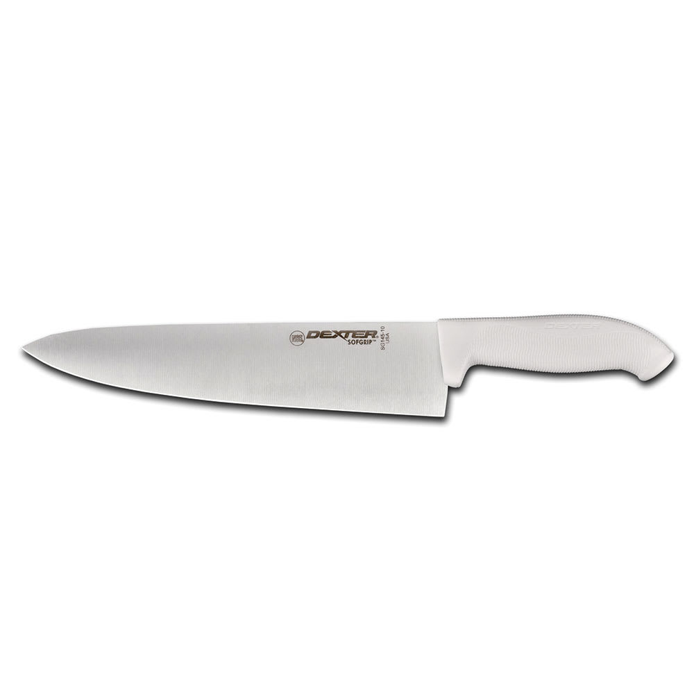 Dexter Russell SG145-10PCP 10" Chef's Knife w/ Soft White Rubber Handle, Carbon Steel