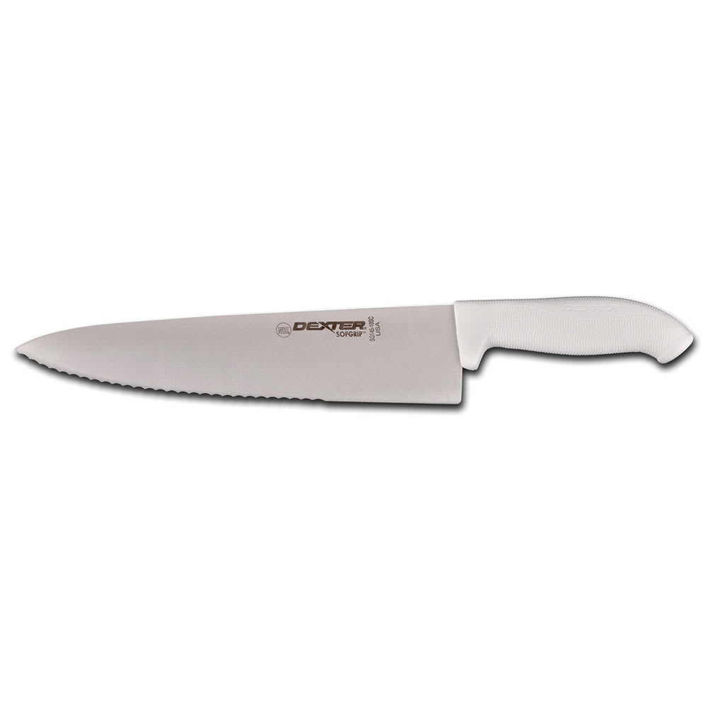 Dexter Russell SG145-10SC-PCP 10" Chef's Knife w/ Soft White Rubber Handle, Carbon Steel