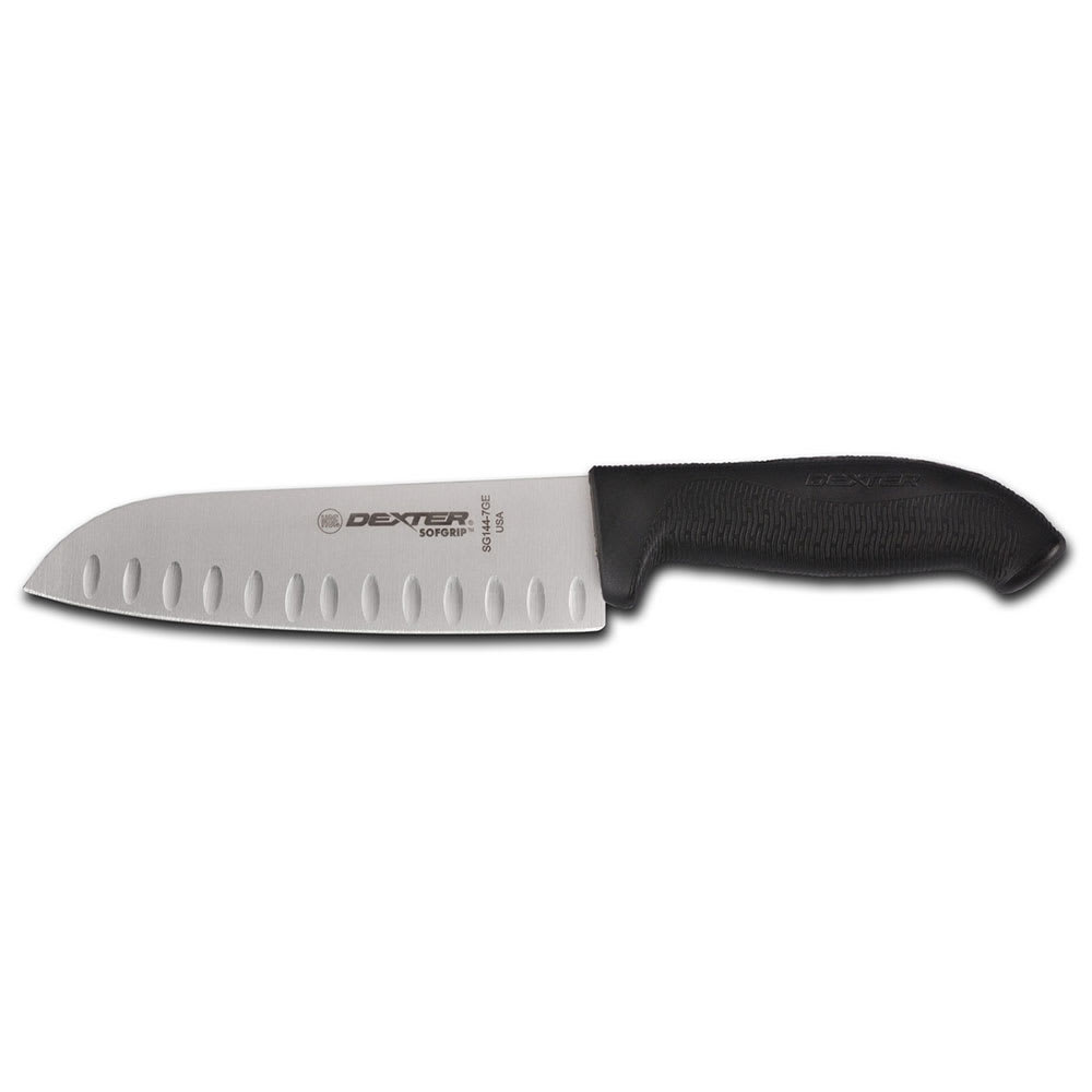 Dexter Russell SG144-7GEB-PCP 7" Santoku Knife w/ High Carbon Steel Blade & Black Rubber Handle