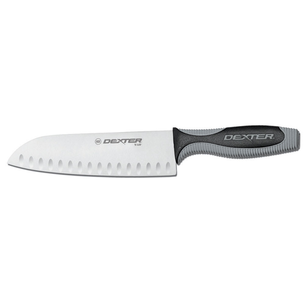 Dexter Russell V144-7GE-PCP 7" Santoku Chef's Knife w/ Soft Rubber Handle, Carbon Steel