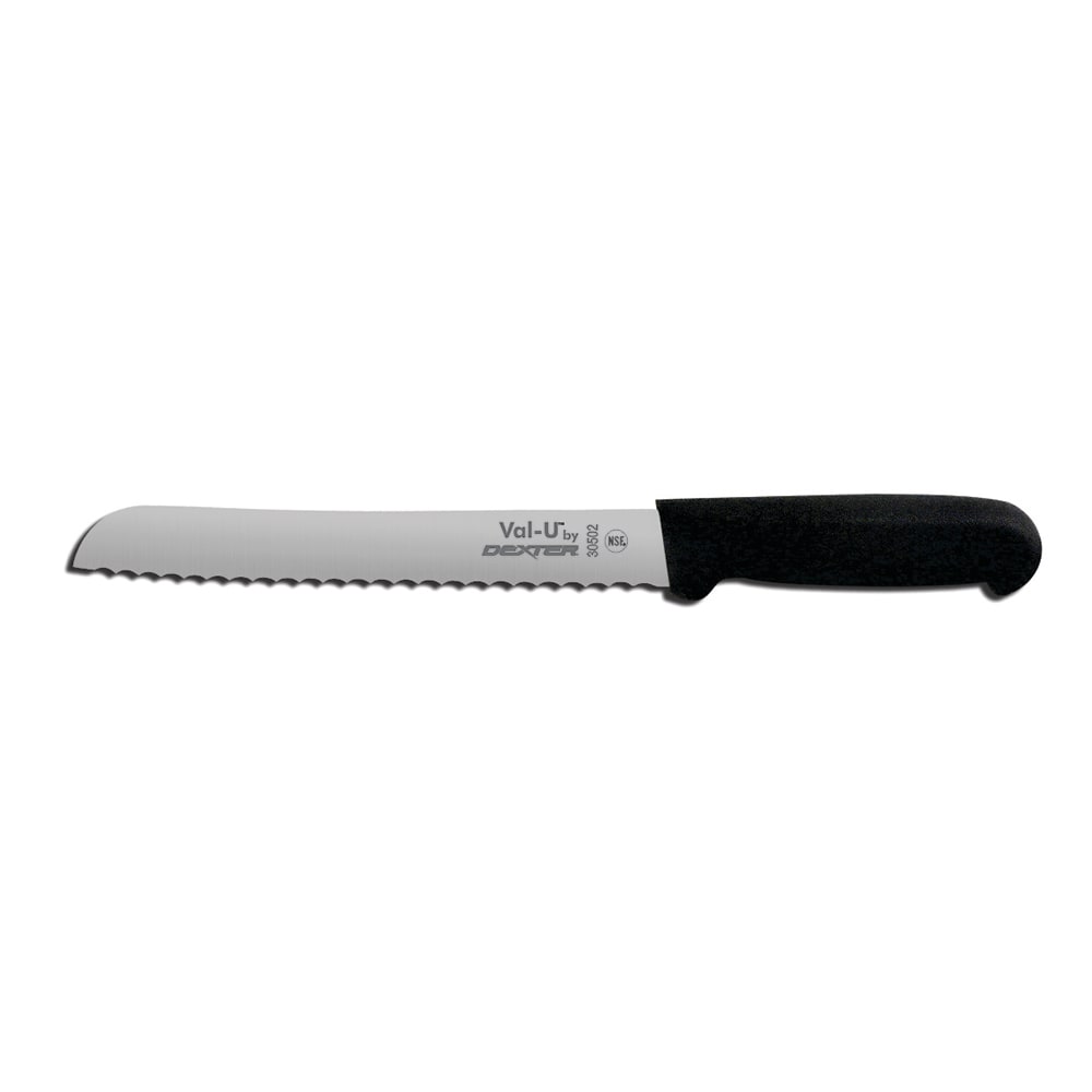Dexter Russell 30502 8" Bread Knife w/ Black Plastic Handle, Carbon Steel