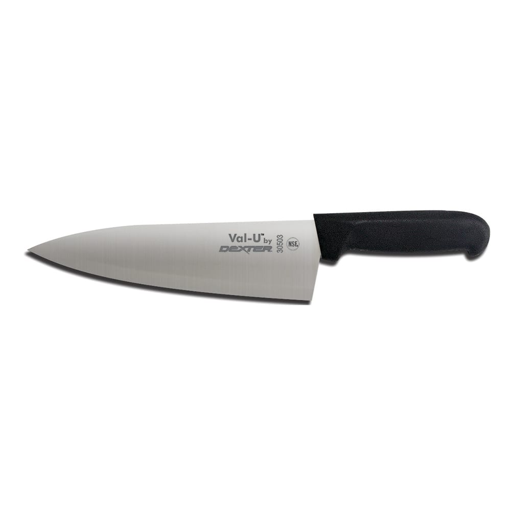 Dexter Russell 30503 8" Cook's Knife w/ Black Plastic Handle, Carbon Steel