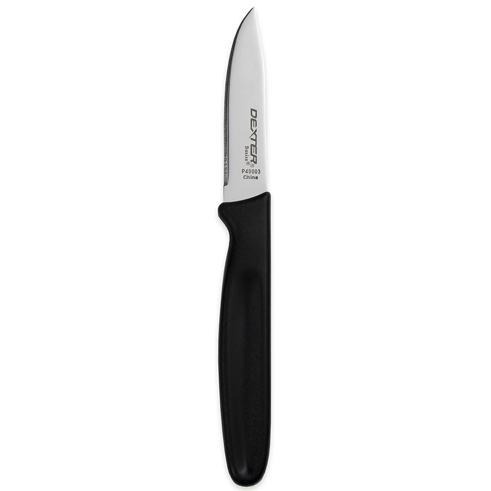 Dexter Russell P40003 2 3/4" Paring Knife w/ Polypropylene Black Handle, Carbon Steel