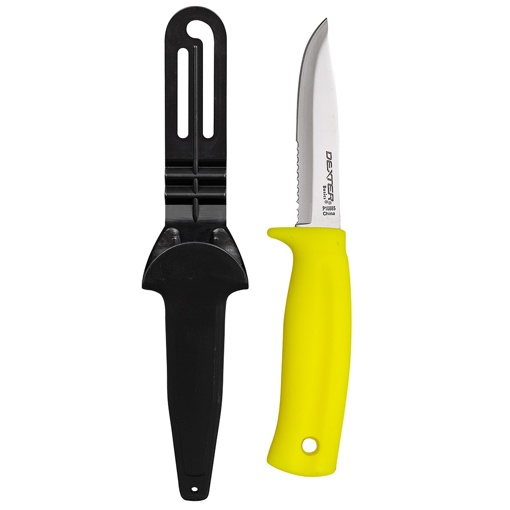 Dexter Russell P10885 4" Net Knife w/ Polypropylene Yellow Handle, Carbon Steel