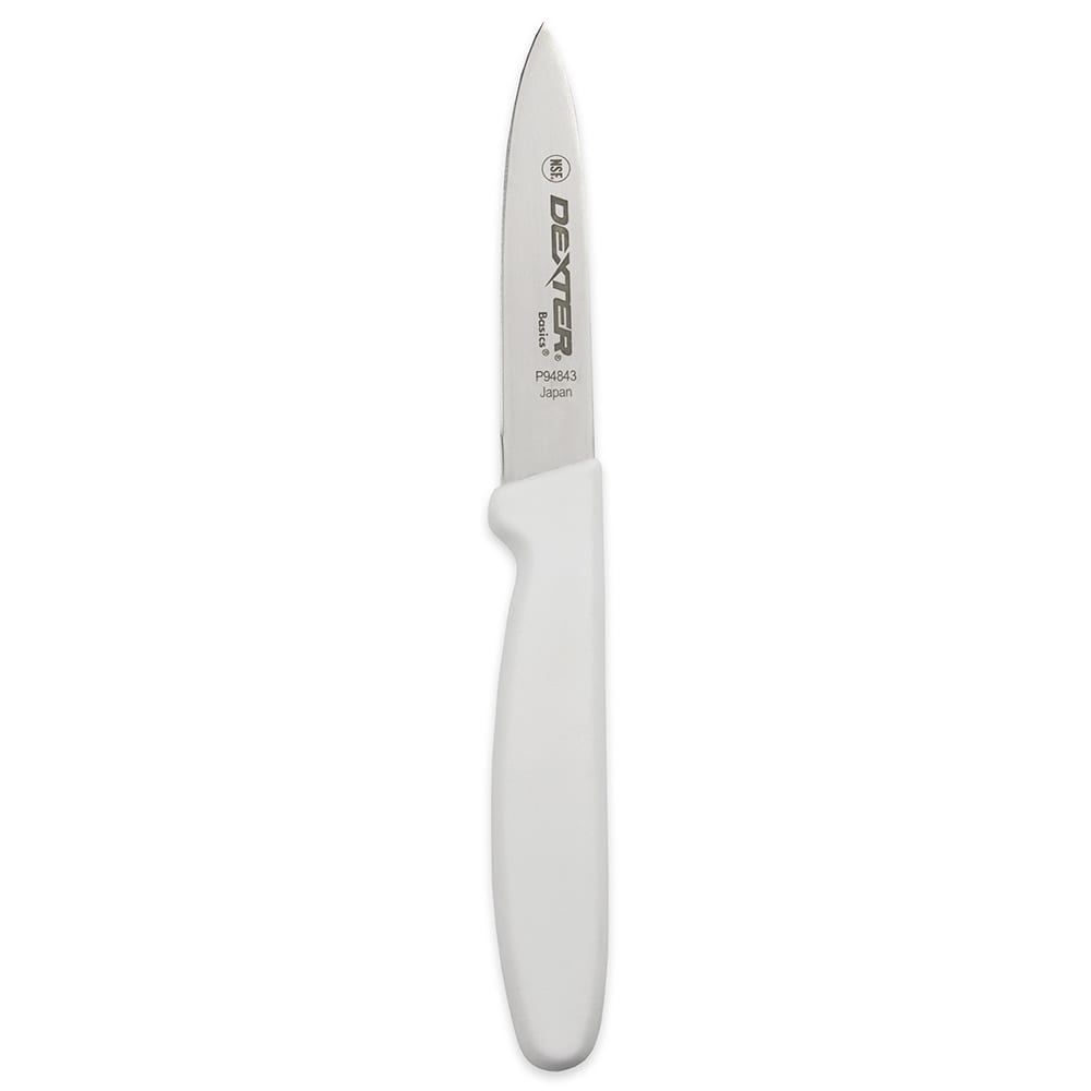 Dexter Russell P94843 3 1/8" Paring Knife w/ Polypropylene White Handle, Carbon Steel