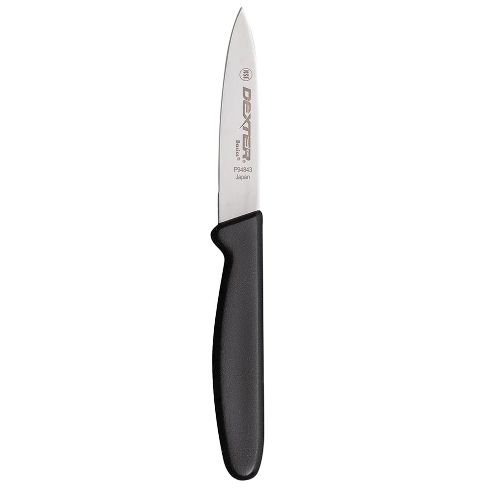 Dexter Russell P94843B 3 1/8" Paring Knife w/ Polypropylene Black Handle, Carbon Steel