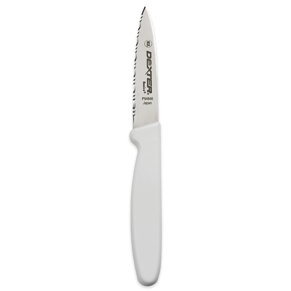 Dexter Russell P94846 3 1/8" Paring Knife w/ Polypropylene White Handle, Carbon Steel