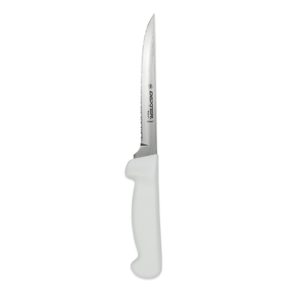 Dexter Russell P94847 6" Utility Knife w/ Polypropylene White Handle, Carbon Steel
