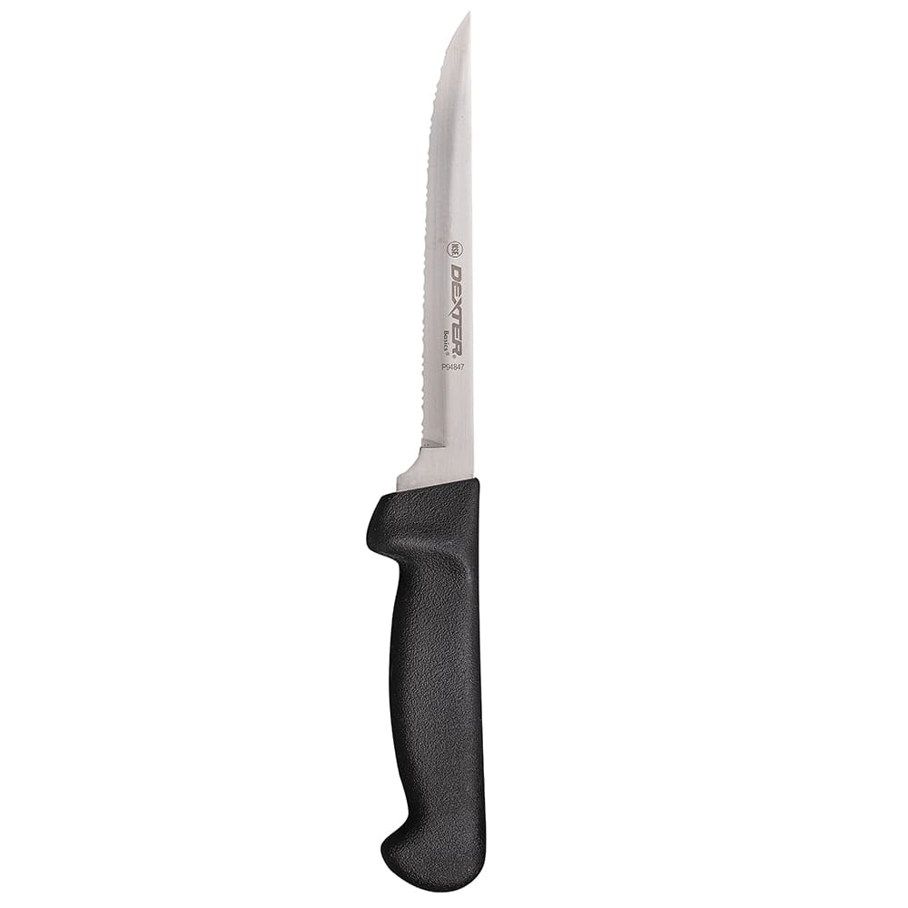 Dexter Russell P94847B 6" Utility Knife w/ Polypropylene Black Handle, Carbon Steel