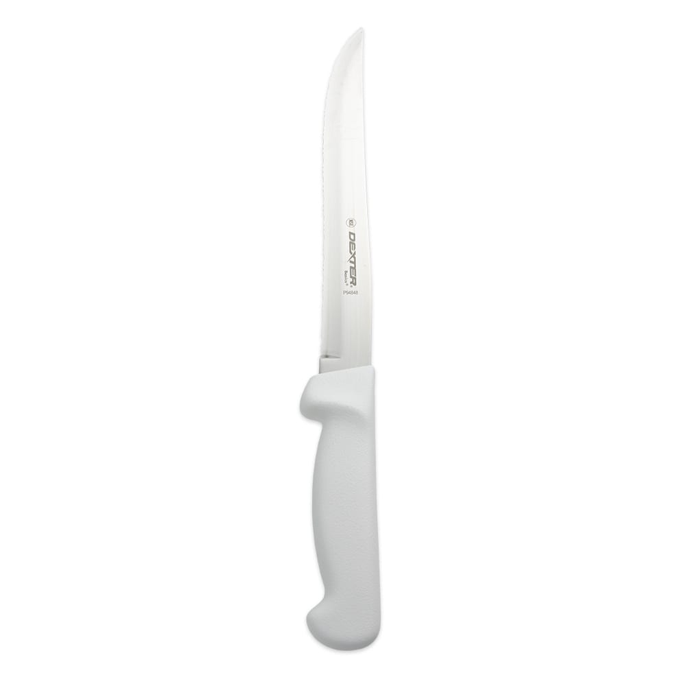 Dexter Russell P94848 8" Utility Knife w/ Polypropylene White Handle, Carbon Steel