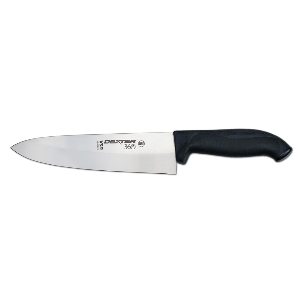 Dexter Russell S360-8PCP 8" Stamped Chef's Knife w/ Straight Edge, Carbon Steel