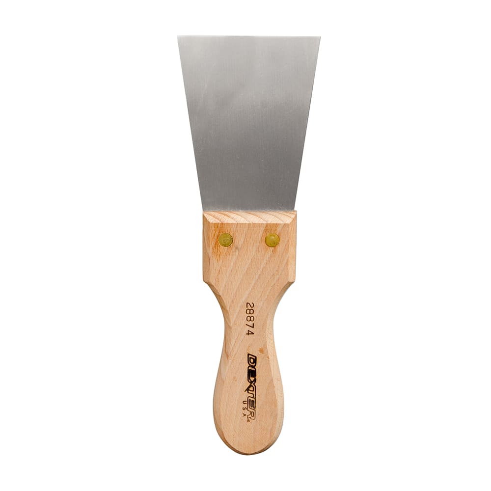 Dexter Russell 28874 3 3/4" Trough Scraper w/ Beech Handle, Carbon Steel