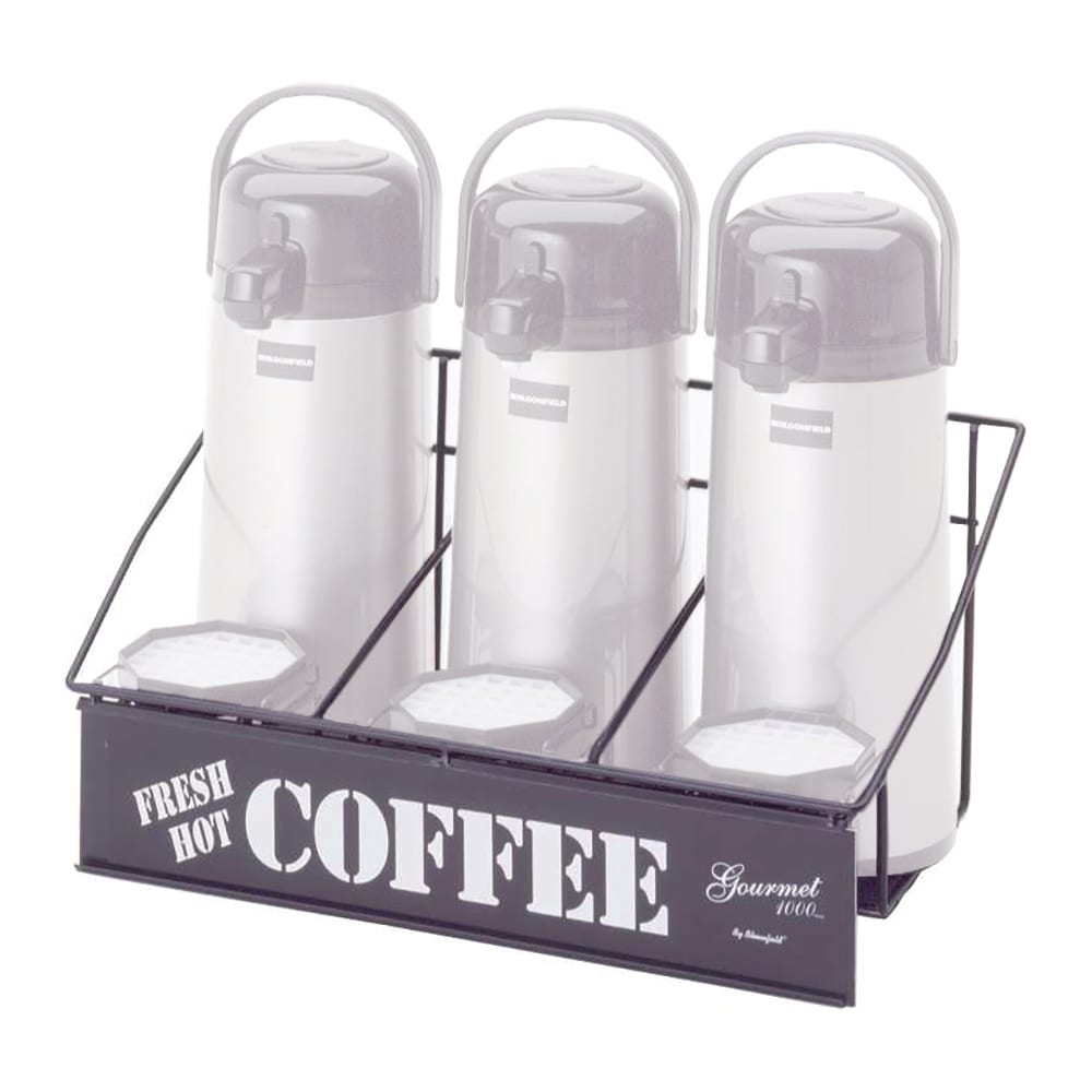 Bloomfield 3013-SRVRK3F Airpot Serving Rack w/ Drip Trays, Holds 3 Airpots, Black Steel