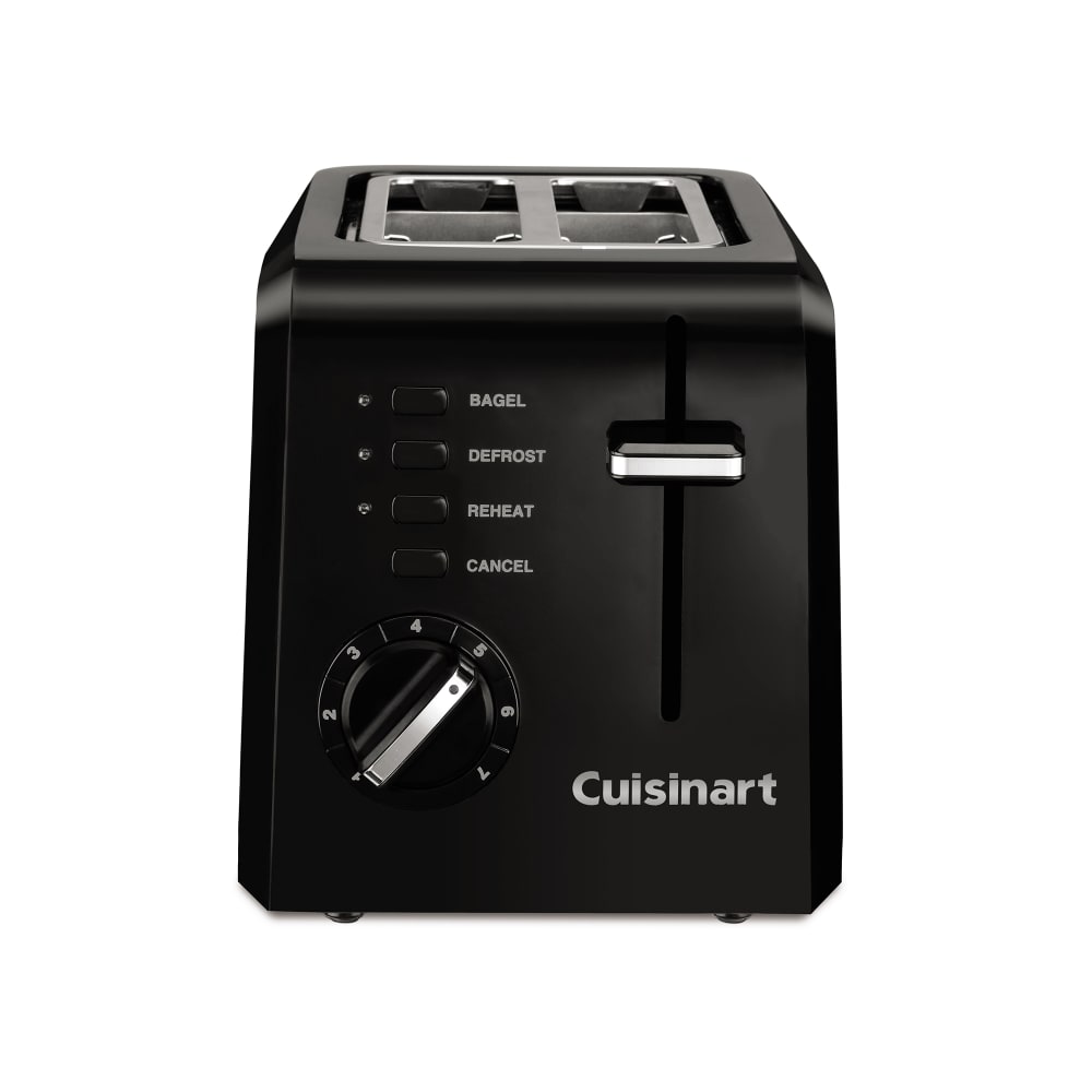 Cuisinart CPT-122BKWH 2 Slice Compact Toaster w/ Crumb Tray - Plastic, Black/Stainless, 120v
