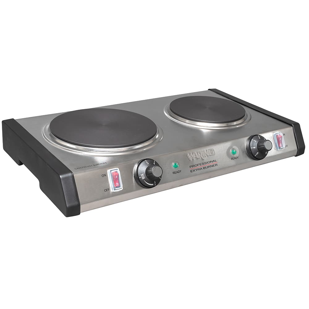 Waring WDB600 19 3/4" Electric Hotplate w/ (2) Burners & Infinite Controls, 120v