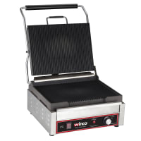 Waring WPG250TX Single Commercial Panini Press w/ Cast Iron Grooved Plates - 120v thumbnail 3