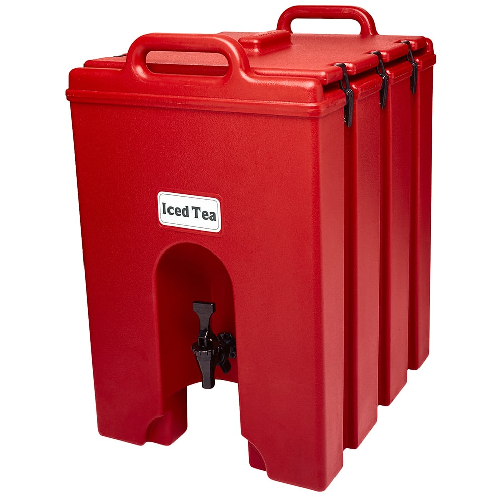 Cambro 1000LCD158 10 gal Camtainer® Insulated Beverage Dispenser, Hot Red
