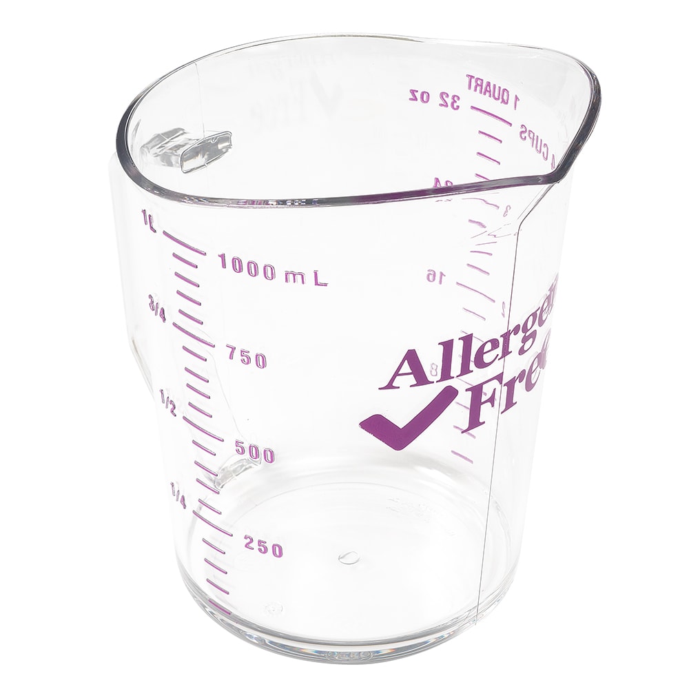 Cambro 100MCCW441 Measuring Cup w/ 1 qt Capacity, Allergen-Free, Polycarbonate, Clear