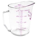 Cambro 100MCCW441 Measuring Cup w/ 1 qt Capacity, Allergen-Free, Polycarbonate, Clear thumbnail 2