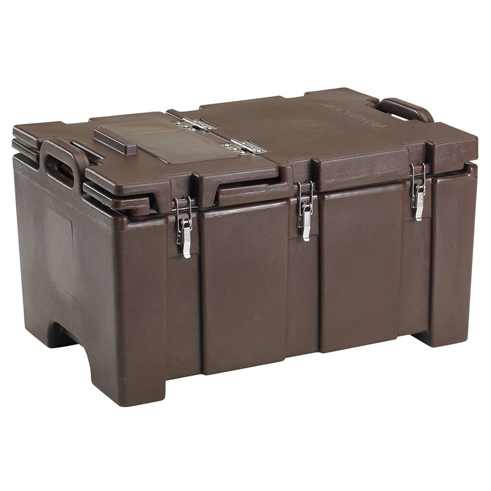 Cambro 100MPCHL131 Camcarriers® Insulated Food Carrier - 40 qt w/ (1) Pan Capacity, Hinged Lid, Brown