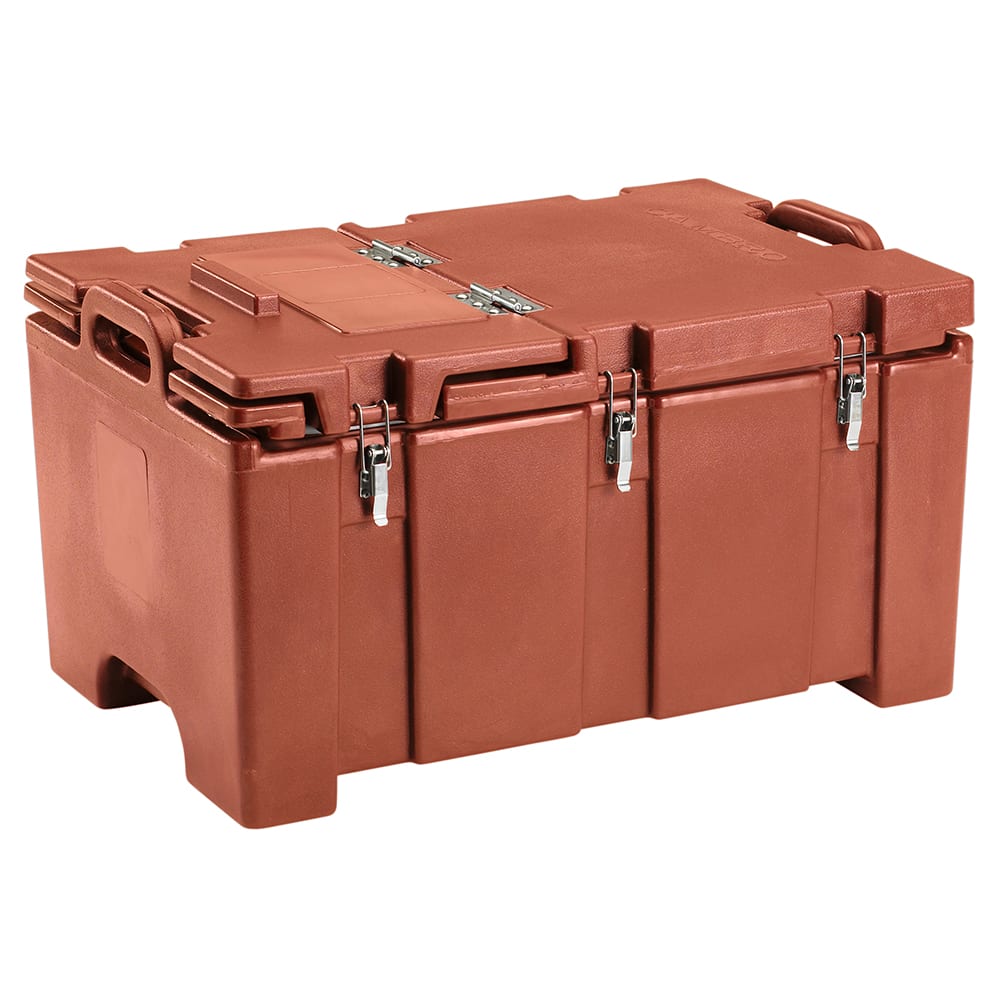 Cambro 100MPCHL402 Camcarriers® Insulated Food Carrier - 40 qt w/ (1) Pan Capacity, Hinged Lid, Brick Red