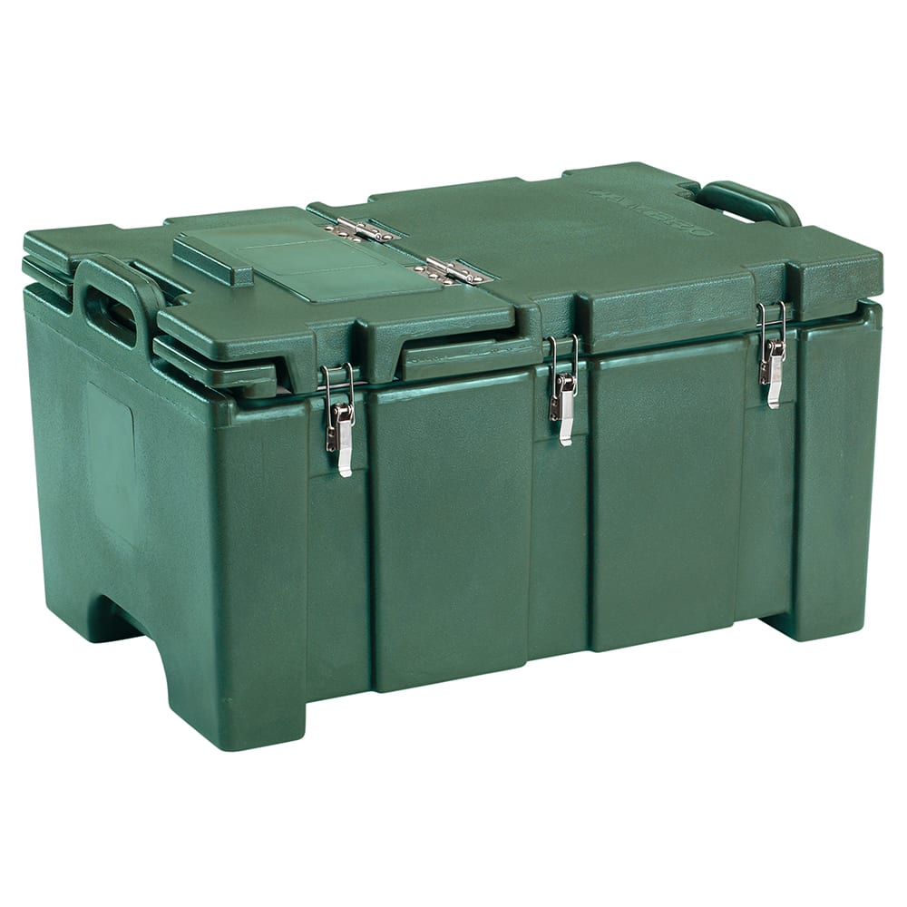 Cambro 100MPCHL519 Camcarriers® Insulated Food Carrier - 40 qt w/ (1) Pan Capacity, Hinged Lid, Green