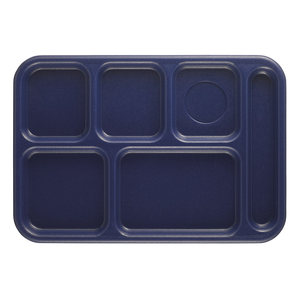 Cambro 10146CW186 Plastic Rectangular Tray w/ (6) Compartments, 10" x 14 1/2", Navy Blue