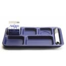 Cambro 10146CW186 Plastic Rectangular Tray w/ (6) Compartments, 10" x 14 1/2", Navy Blue thumbnail 2