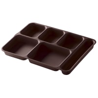 Cambro 10146DCP161 Plastic Rectangular Tray w/ (6) Compartments, 9 15/16" x 13 15/16", Tan thumbnail 3