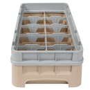 Cambro 10HC414184 Camrack Cup Rack with Extender - 10 Compartment, Half-Size, Beige thumbnail 4