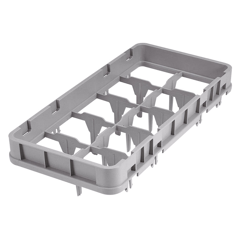 Cambro 10HE1151 Half Size Glass Rack Extender w/ (10) Compartments - Full Drop, Soft Gray