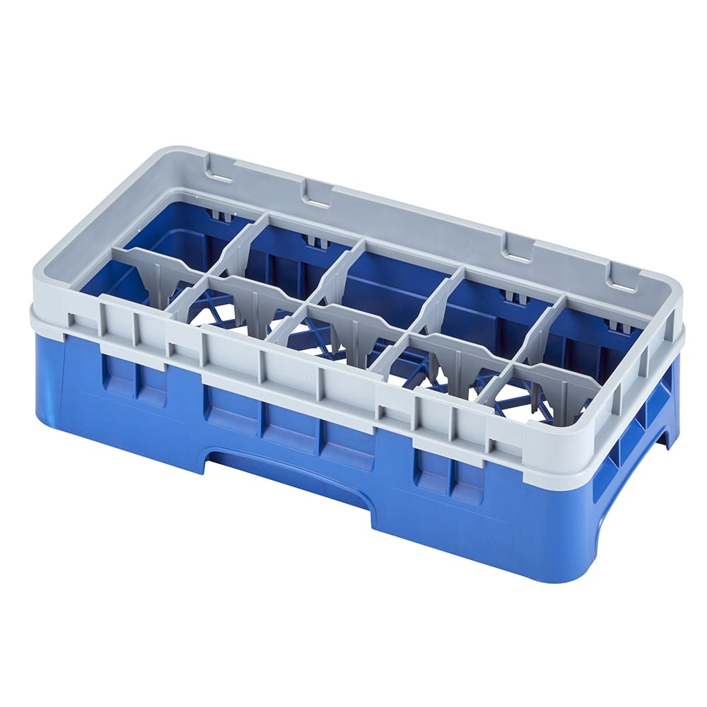 Cambro 10HS318186 Camrack Glass Rack with Extender - 10 Compartments, Navy Blue