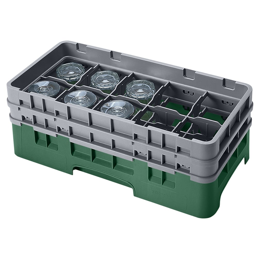 Cambro 10HS434119 Camrack Glass Rack - (2)Extenders, 10 Compartments, Sherwood Green