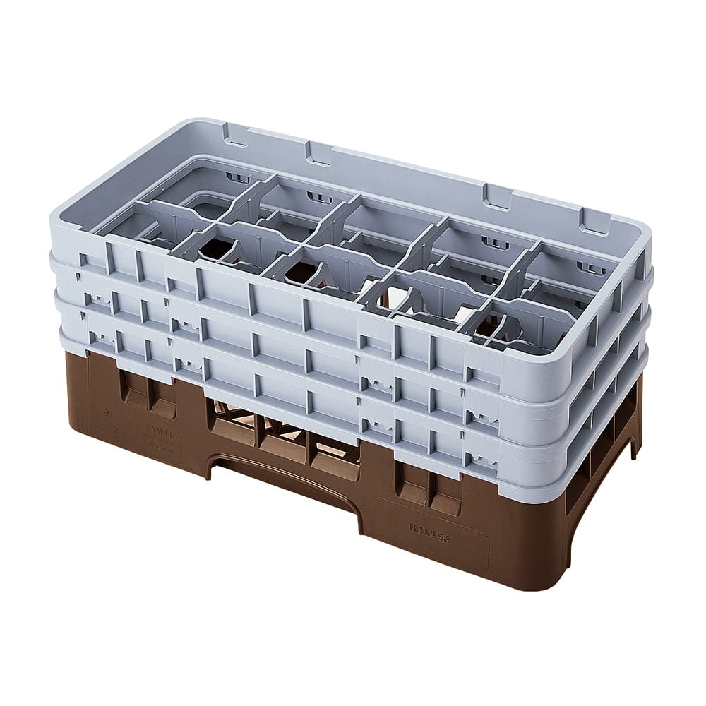 Cambro 10HS638167 Camrack Glass Rack - (3)Extenders, 10 Compartments, Brown