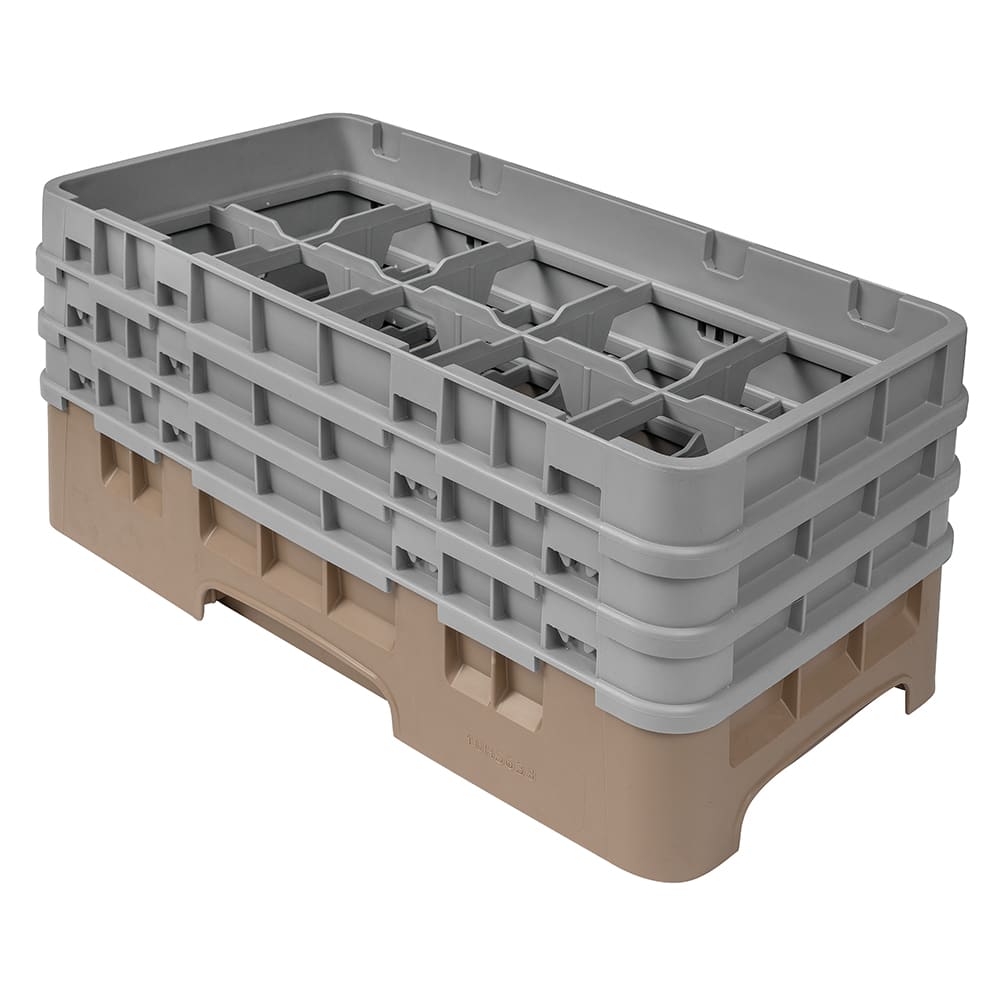 Cambro 10HS638184 Camrack Glass Rack - (3)Extenders, 10 Compartments, Beige