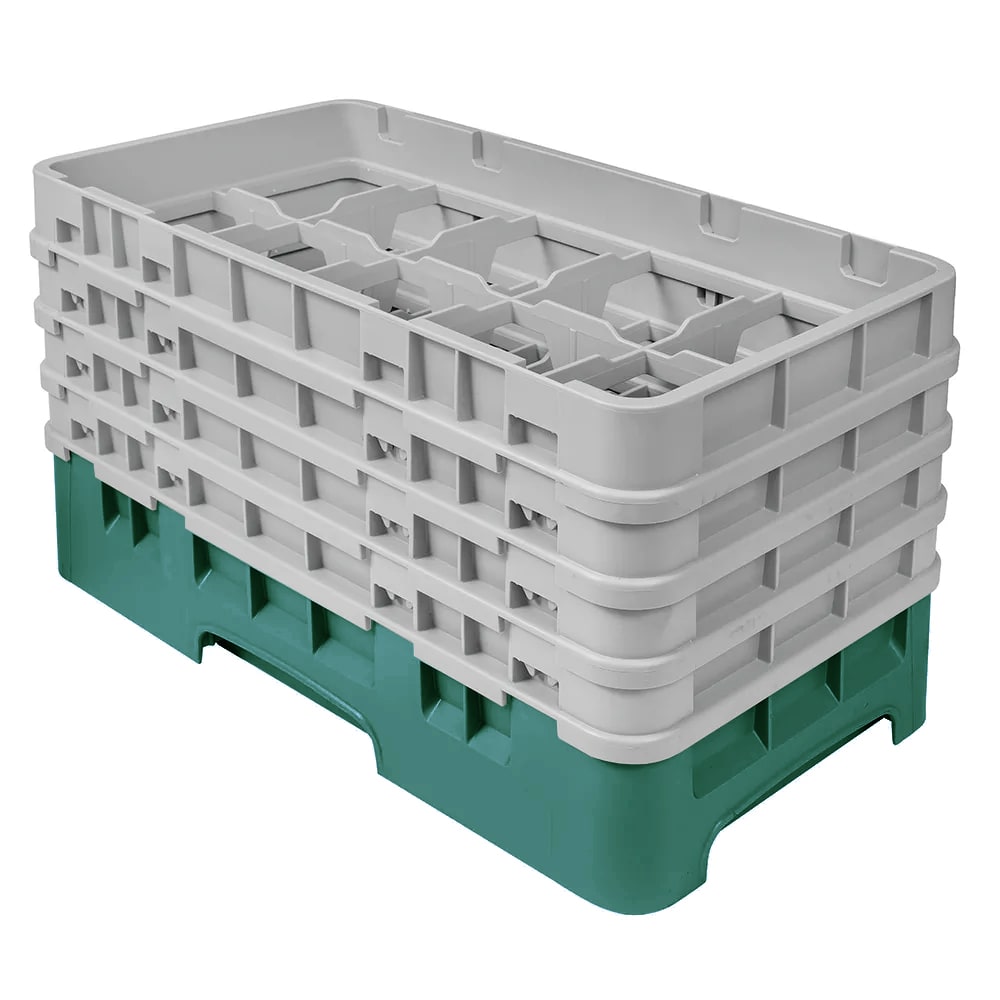 Cambro 10HS800119 Camrack Glass Rack - (4)Extenders, 10 Compartments, Sherwood Green