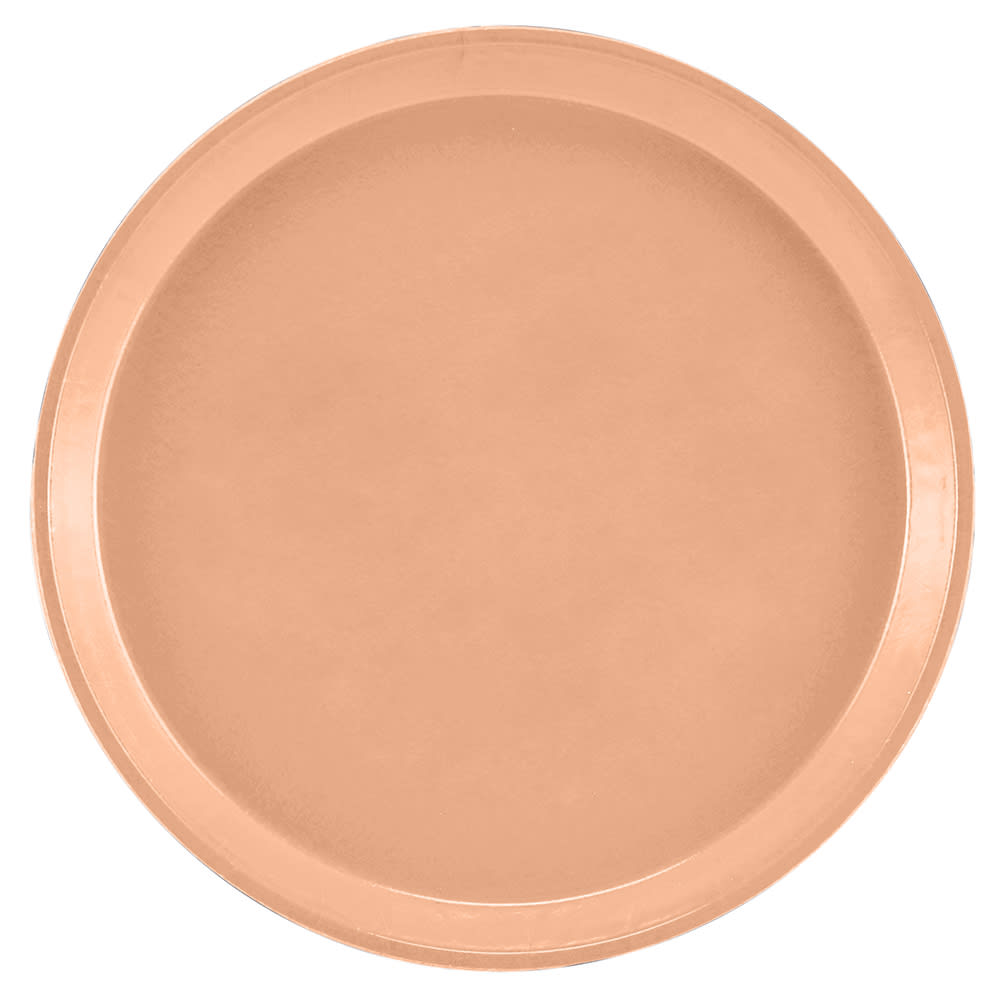Cambro 1100117 11" Round Serving Camtray -  Fiberglass, Dark Peach