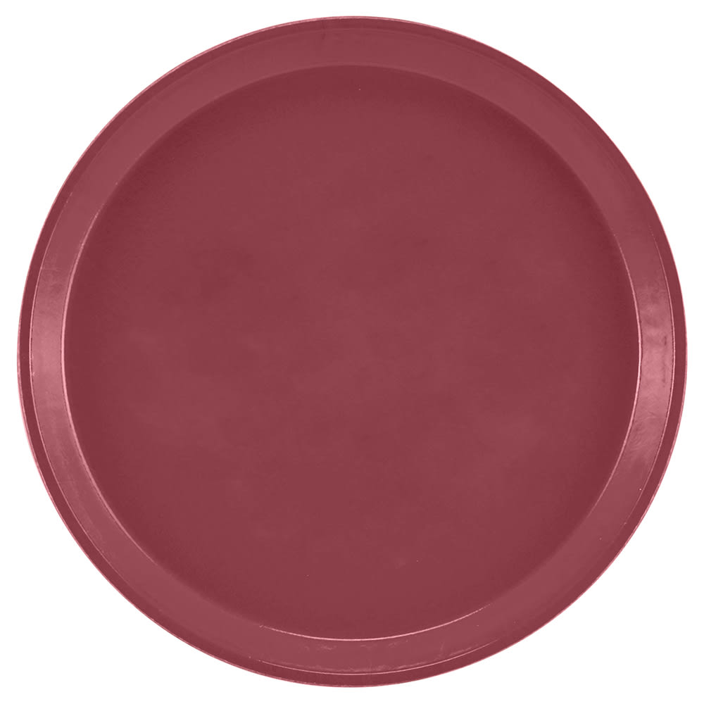 Cambro 1100410 11" Round Serving Camtray -  Fiberglass, Raspberry Cream