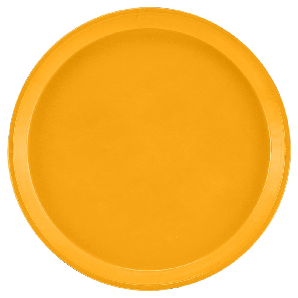 Cambro 1100504 11" Round Serving Camtray -  Fiberglass, Mustard