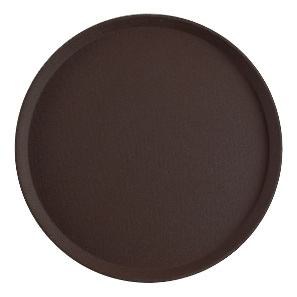 Cambro 1100CT138 11" Camtread Round Serving Tray -  Fiberglass, Tavern Tan