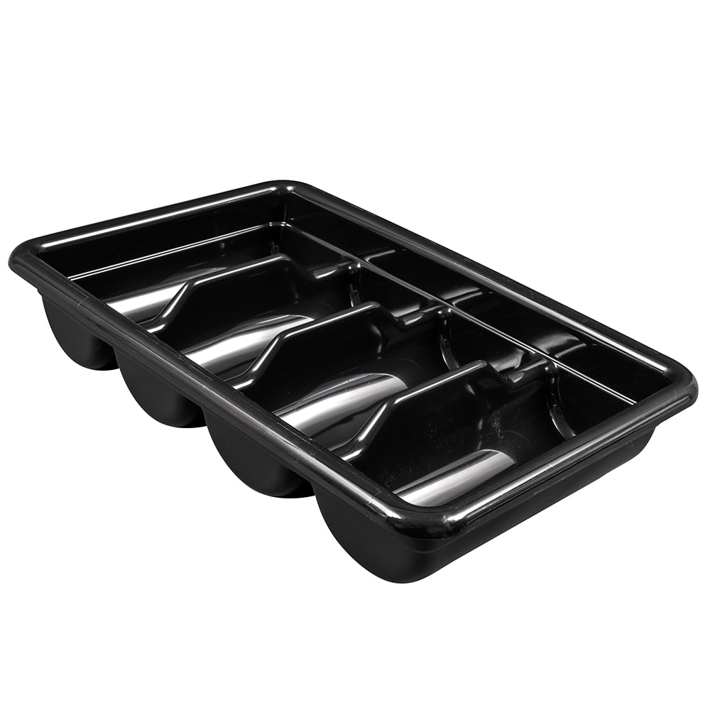 Cambro 1120CBP110 4 Compartment Cutlery Bin - Plastic, Black