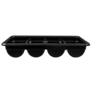 Cambro 1120CBP110 4 Compartment Cutlery Bin - Plastic, Black thumbnail 2