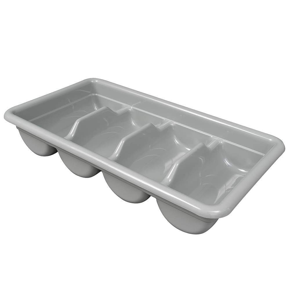 Cambro 1120CBP180 4 Compartment Cutlery Bin - Plastic, Light Gray