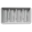 Cambro 1120CBP180 4 Compartment Cutlery Bin - Plastic, Light Gray thumbnail 2