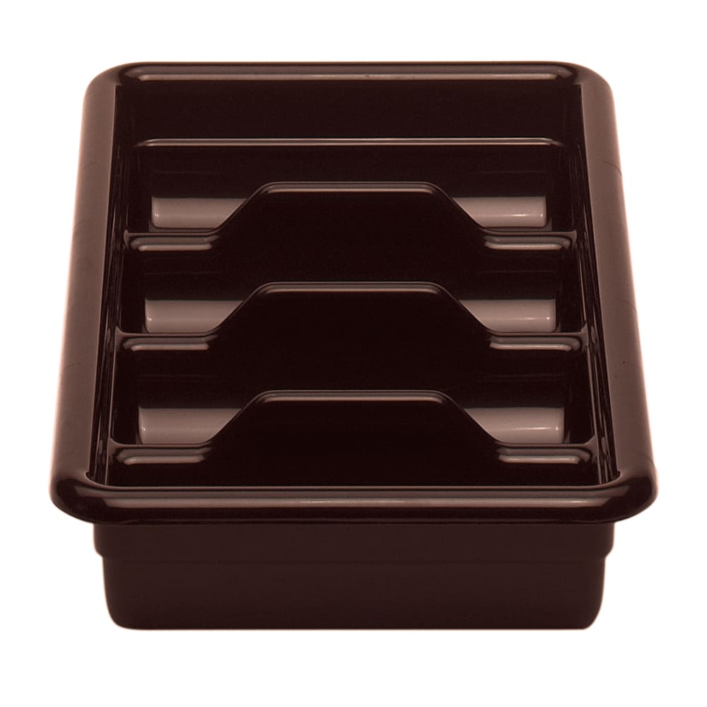 Cambro 1120CBR131 4 Compartment Cutlery Bin - Plastic, Dark Brown